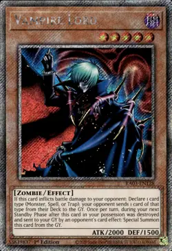 Vampire Lord - Platinum Secret Rare 1st Edition RA03-EN128 - NM - YuGiOh - Image 1
