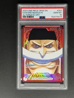 Edward.Newgate Leader Alt Art Foil OP02-001 Paramount War PSA 10 English 2023 - Image 1
