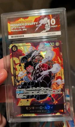 One Piece CCG TCG 3 X Monkey D Luffy Graded ACE 10 Slabs English And Japanese. - Image 2