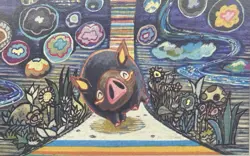 🎨Tomokazu KOMIYA Lechonk 097/108: Ruler Of The Black Flame SV3🎨Pokemon card - Image 3