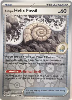 Pokemon - 153/165 Antique Helix Fossil - Scarlet & Violet 151 - Reverse Holo -NM - Image 1