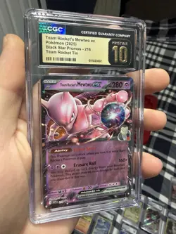 CGC Pristine 10 Team Rocket’s Mewtwo EX 216 Black Star Promo Pokemon Card - Image 2
