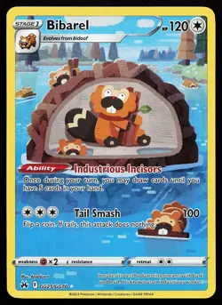 Bibarel GG25/GG70 Holo Crown Zenith Galarian Gallery Pokemon Card - Image 1