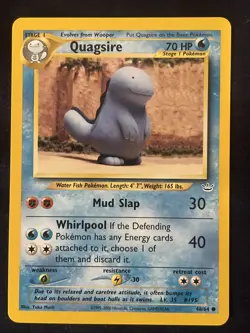 Quagsire 48/64 Neo Revelation Unlimited Common Pokemon Card Yuka Morii Clay Art - Image 1