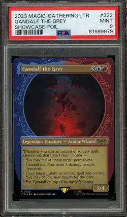 MTG Gandalf the Grey Showcase Foil Lord of the Rings Rare #814 PSA 9 Mint - Image 1