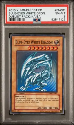 🔥 PSA 8 1ST EDITION BLUE-EYES WHITE DRAGON | DUELIST PACK:KAIBA DPKB-EN001🔥 - Image 2