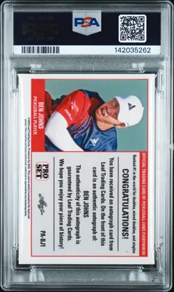 2023 Leaf Pro Set Pickleball Ben Johns Rookie Card RC Auto /300 PSA 9 Mint - Image 2