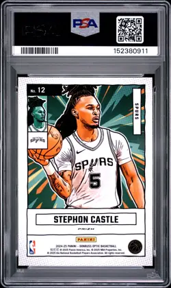 2024 Panini Donruss Optic Net Marvels #12 Stephon Castle Net Marvels-Holo PSA 9 - Image 2