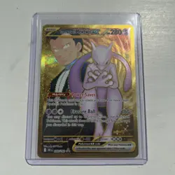 Pokemon TCG Team Rocket's Mewtwo EX 240/182 Near Mint Condition Hyper Rare Holo - Image 1