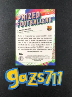Lamine Yamal 2023-24 Topps Finest UCL UEFA Prized Footballers Rookie RC - Image 2