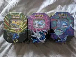 Pokemon TCG Azure Legends Tin set Kyogre Xerneas & Dialga New Sealed Set Of 3 - Image 1