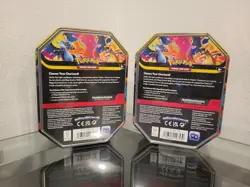 (LOT OF 2) Pokemon TCG: Mega Charizard X & Y EX Tins Brand New Factory Sealed - Image 2