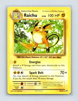 Raichu (XY Evolutions) 36/108 Rare Deck Exclusives Pokemon Lightly Played - Image 1