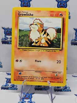 Growlithe 28/102 Pokemon Base Set LP - Image 1