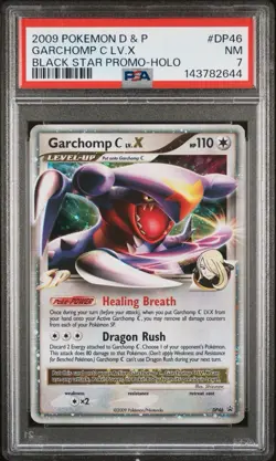 2009 POKEMON D & P GARCHOMP C LV.X BLACK STAR PROMO-HOLO #DP46 PSA NM 7 - Image 1