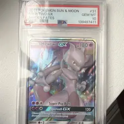 PSA 10 2019 Pokemon Hidden Fates Mewtwo GX Holo Ultra Rare 31/68 - Image 2