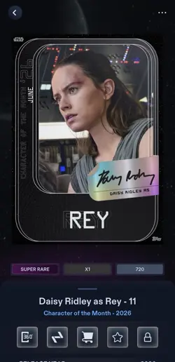 Star Wars Card Trader Character of the Month 2026 Rey - 11 COTM Super Rare - Image 1