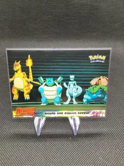 1999 Topps Pokemon Round One Equals Defeat Topps Mewtwo Strikes Back 26 NM - Image 1