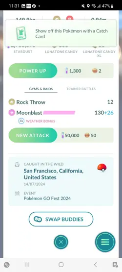 Pokemon Go Shiny Lunatone - Image 2