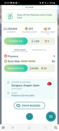 Pokemon Go Shiny Solrock - Image 2