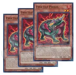 Yugioh - Evoltile Pholis x 3 - 1st Edition Ultra Rare NM - Free Holographic Card - Image 1