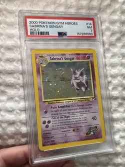2000 POKEMON GYM HEROES HOLO #14 SABRINA'S GENGAR PSA 7 *Crazy Swirl* - Image 1