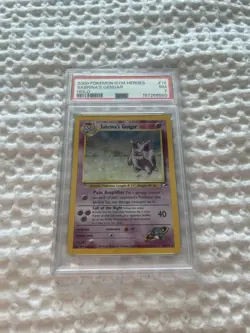 2000 POKEMON GYM HEROES HOLO #14 SABRINA'S GENGAR PSA 7 *Crazy Swirl* - Image 4