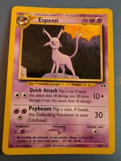 2001 Pokemon Espeon 20/75 Neo Discovery Non Holo Rare WOTC [NM] - Image 1