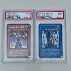 2 Graded Card Lot Yugioh Allure Queen Lv5 PSA 7 & Ruin, Queen Of Oblivion PSA 4 - Image 1