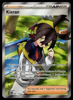 Kieran 206/167 Ultra Rare Twilight Masquerade Pokemon Holo Near Mint - Image 1