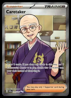Caretaker 203/167 Ultra Rare Twilight Masquerade Pokemon Holo Near Mint - Image 1