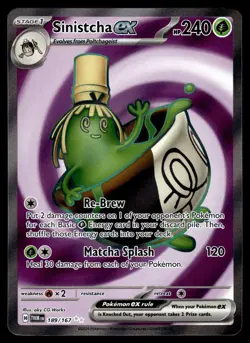 Sinistcha ex 189/167 Ultra Rare Twilight Masquerade Pokemon Holo Near Mint - Image 1