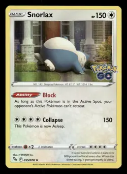 Snorlax 055/078 Holo Rare Pokemon GO Pokemon NM/M - Image 1