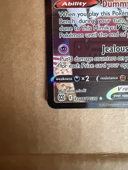2022 Pokemon TCG Mimikyu V TG16/TG30 SWSH09 Trainer Gallery Holo Full Art - Image 4