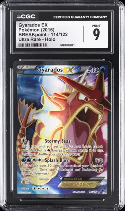2016 POKEMON BREAKPOINT ULTRA RARE - HOLO #114/122 GYARADOS EX CGC 9 - Image 1