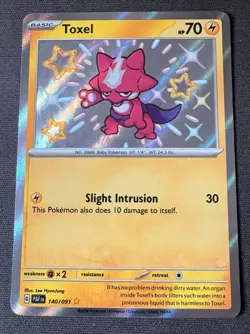 Pokemon TCG Toxel 140/091 Paldean Fates Baby Shiny NM - Image 1