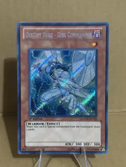 Yu-Gi-Oh! Destiny Hero Disk Commander 1st Edition Secret Rare LCGX-EN133 LP - Image 1