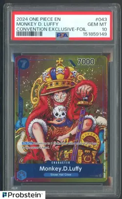 2024 One Piece Monkey D Luffy Promos Convention Exclusive Foil PSA 10 GEM MINT - Image 1