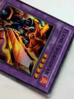Yugioh! Flame Swordsman LOB-003 Super Rare MP - Misprint Slight Foil Shift - Image 2