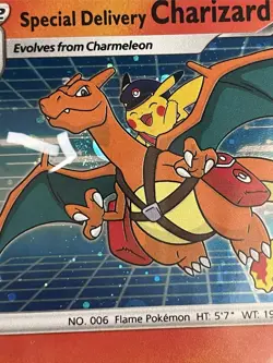 2022 Pokemon Black Star Promos Special Delivery Charizard Holo #SWSH075 PSA 8 - Image 3