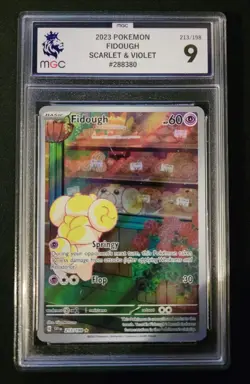 Pokemon TCG Fidough Scarlet Violet Holo Card 213/198 Secret Rare - Image 1
