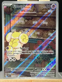 Pokemon TCG Fidough Scarlet Violet Base Set Holo Illustration Rare Card 213/198 - Image 1