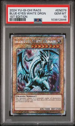2024 YU-GI-OH! RA03-QUARTER CENTURY BONANZA 1ST ED BLUE-EYES WHITE DRAGON PSA 10 - Image 1