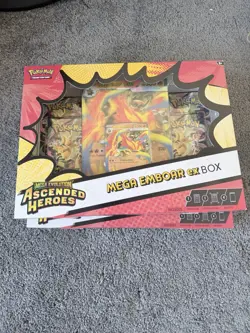 Mega Evolutions Ascended Heroes Mega Emboar Ex Box Pokemon TCG Card Sealed New - Image 1