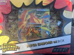 Mega Evolutions Ascended Heroes Mega Emboar Ex Box Pokemon TCG Card Sealed New - Image 1