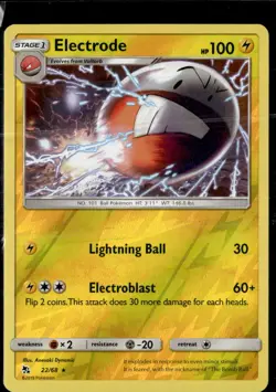 Pokemon Electrode 22/68 Hidden Fates Reverse Holo Rare - Image 1