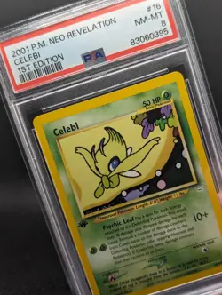 Pokemon TCG - Celebi 16/64 - Neo Revelation 1st Edition Rare - PSA 8 NM/M - Image 1