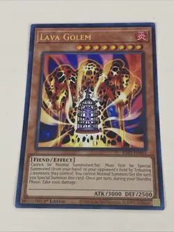 Yugioh - Lava Golem x 3 - 1st Edition Ultra Rare NM - Free Holo Card - A - Image 4
