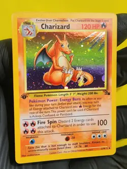 Custom Dragonite Posed 1st Edition Shadowless Charizard Base Set 4/102 Holo - Image 1