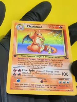 Custom Dragonite Posed 1st Edition Shadowless Charizard Base Set 4/102 Holo - Image 3